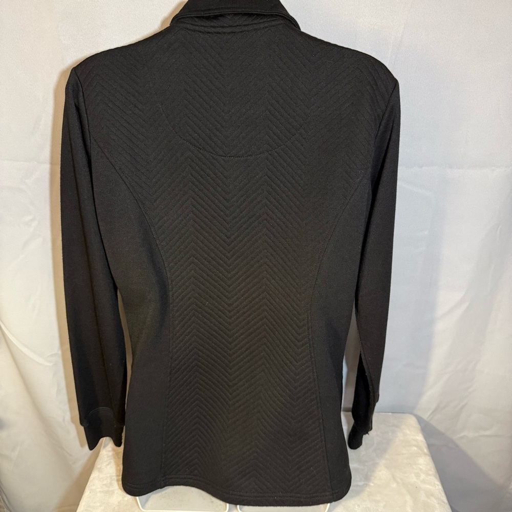 Healing‎ Hands Black Quilted Zip Front Jacket Small - Picture 4 of 6